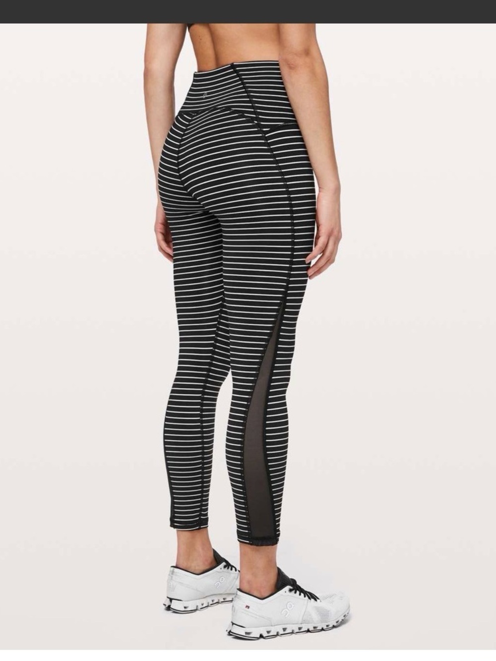 Lululemon Women’s Train Times Pant 25" Striped Print Black & White Size 4 EUC